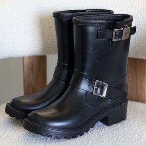 Michael Kors Moto Style Calf Height Rain Boots size US Womens 7